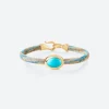 OLE LYNGGAARD COPENHAGEN – Life armbånd med 18k gult gull lås og turkis – Cornflower – 6mm