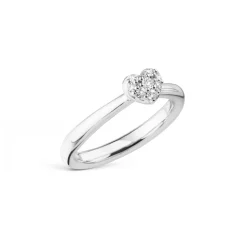 OLE LYNGGAARD COPENHAGEN – Heart Ring i 18k hvitt gull med 0,09 ct diamanter
