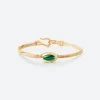 OLE LYNGGAARD COPENHAGEN – Life armbånd med 18k gult gull lås og malakitt – Golden – 4,5mm