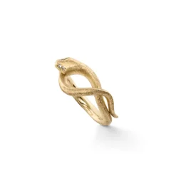 OLE LYNGGAARD COPENHAGEN – Snakes liten ring i gult gull med 0,02 ct diamanter