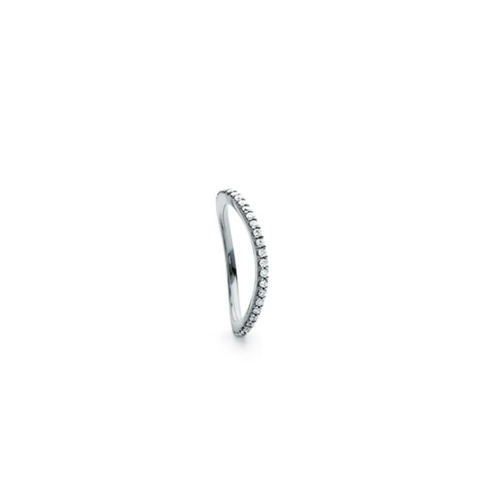 OLE LYNGGAARD COPENHAGEN – Love Band curved ring i hvitt gull med 0,40 ct diamanter