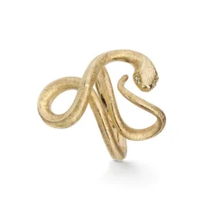 OLE LYNGGAARD COPENHAGEN – Snakes stor ring i gult gull med 0,02 ct diamanter