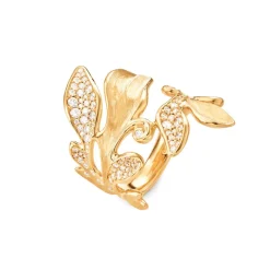 OLE LYNGGAARD COPENHAGEN – Forest ring pavè stor i 18k gult gull totalt diamanter 0,65ct TW/VS