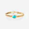OLE LYNGGAARD COPENHAGEN – Life armbånd med 18k gult gull lås og turkis – Golden – 6mm