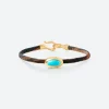 OLE LYNGGAARD COPENHAGEN – Life armbånd med 18k gult gull lås og turkis – Maroon – 4,5mm