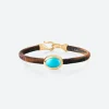 OLE LYNGGAARD COPENHAGEN – Life armbånd med 18k gult gull lås og turkis – Maroon – 6mm