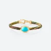 OLE LYNGGAARD COPENHAGEN – Life armbånd med 18k gult gull lås og turkis – Plum – 6mm