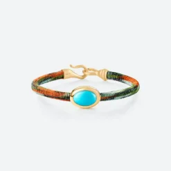 OLE LYNGGAARD COPENHAGEN – Life armbånd med 18k gult gull lås og turkis – Tropic – 6mm
