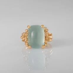 OLE LYNGGAARD COPENHAGEN – BoHo – Ring Medium – 18k gult gull med akvamarin og 0,04 ct diamanter