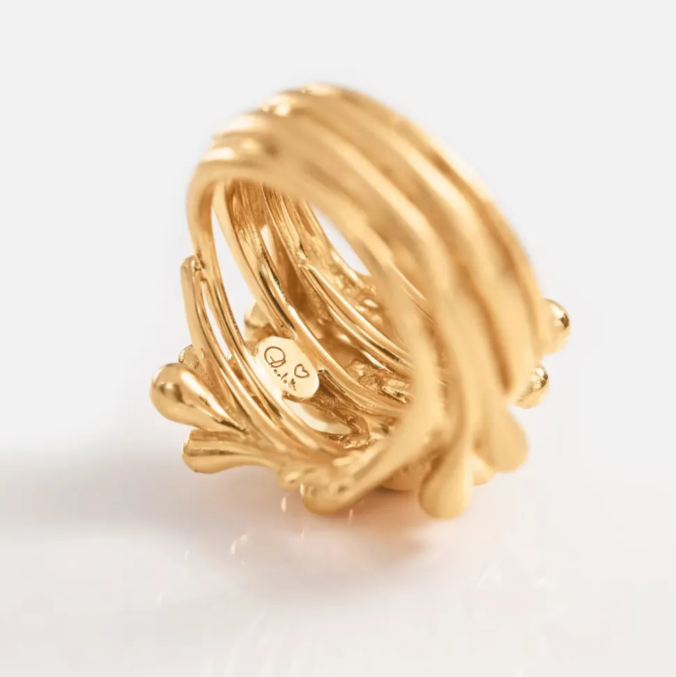OLE LYNGGAARD COPENHAGEN – BoHo Cluster ring i 18k gult gull