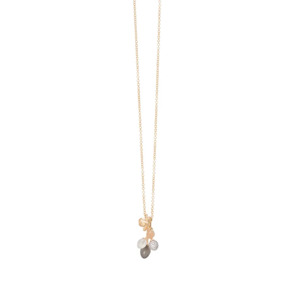 OLE LYNGGAARD COPENHAGEN – Lotus vedheng i gult gull med steiner og 0,38 ct diamanter
