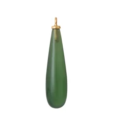 OLE LYNGGAARD COPENHAGEN – Design drop vedheng i gult gull med serpentin cabochon