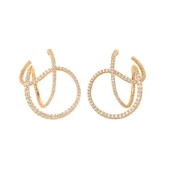 OLE LYNGGAARD COPENHAGEN – Twisted Love Bands ørepynt i 18k gult gull med brillianter – Selges som par