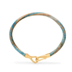 OLE LYNGGAARD COPENHAGEN – BoHo – Life armbånd med 18k gult gull lås – Cornflower