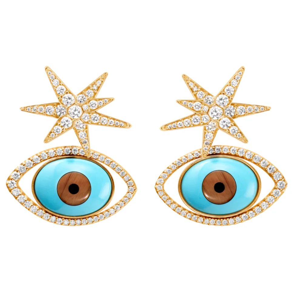 OLE LYNGGAARD COPENHAGEN – Funky Stars ørepynt i 18k gult gull med 0,24ct diamanter – Small