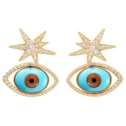 OLE LYNGGAARD COPENHAGEN – Funky Stars ørepynt i 18k gult gull med 0,36ct diamanter – Medium