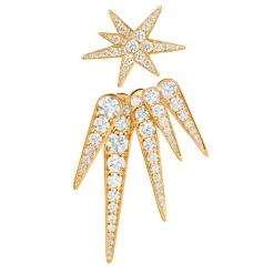 OLE LYNGGAARD COPENHAGEN – Funky Stars ørepynt i 18k gult gull med 0,36ct diamanter – Medium