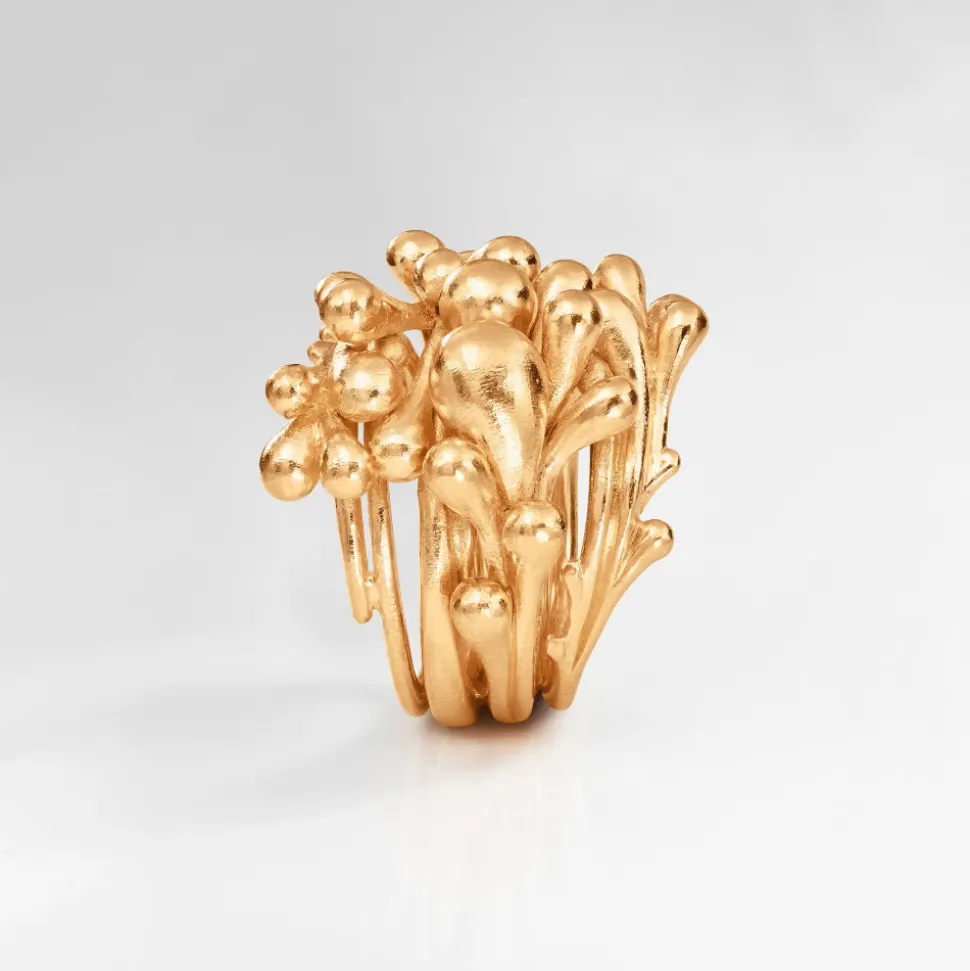 OLE LYNGGAARD COPENHAGEN – BoHo Cluster ring i 18k gult gull