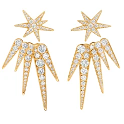 OLE LYNGGAARD COPENHAGEN – Funky Stars ørepynt i 18k gult gull med 0,36ct diamanter – Medium