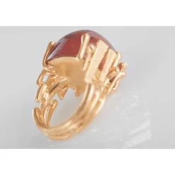 OLE LYNGGAARD COPENHAGEN – BoHo – Ring Stor – 18k gult gull med lys cerise turmalin og 0,06 ct diamanter