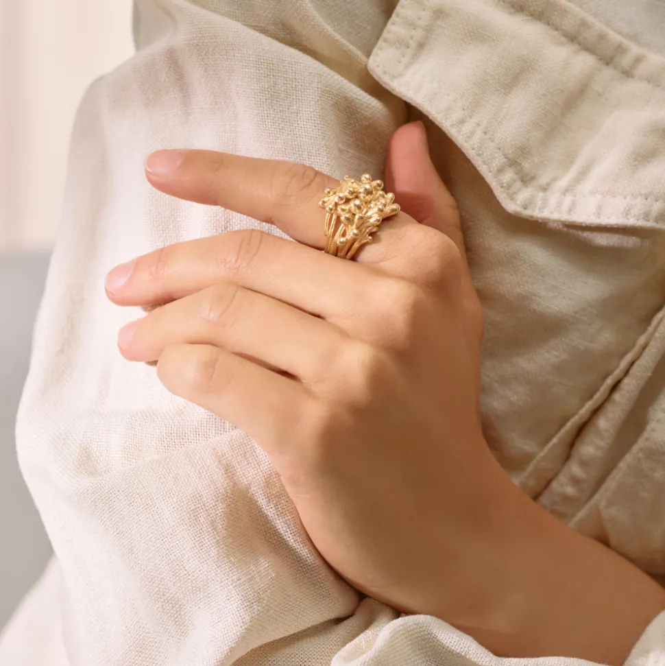 OLE LYNGGAARD COPENHAGEN – BoHo Cluster ring i 18k gult gull
