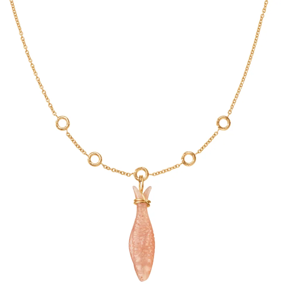 OLE LYNGGAARD COPENHAGEN – Young Fish Collier – Ankerkjede i 18k gult gull, 40-45cm