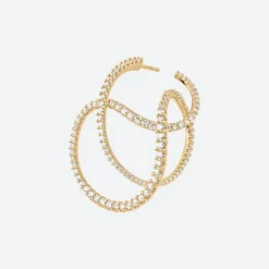 OLE LYNGGAARD COPENHAGEN – Twisted Love Bands ørepynt i 18k gult gull med brillianter – Selges enkeltvis