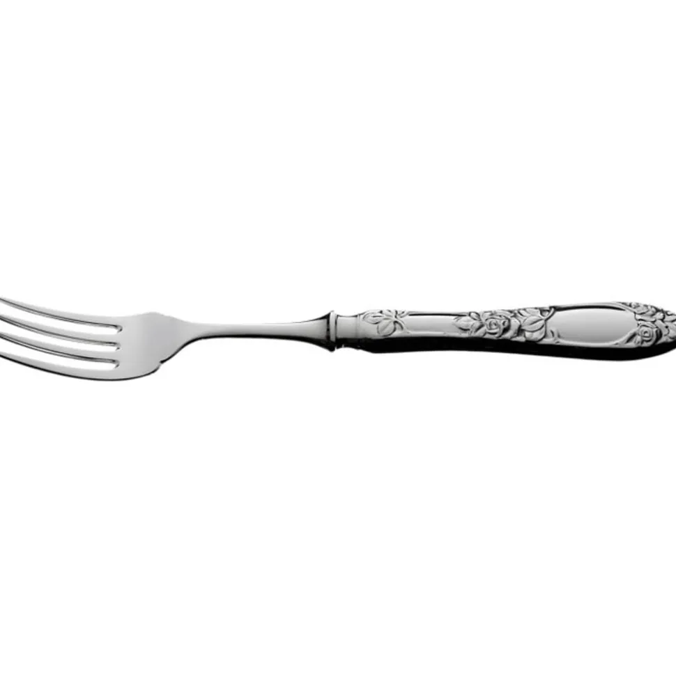 Opphøiet Rose – Fiskegaffel m/sølv tinner 19,6cm sølv