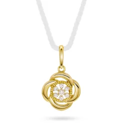 Pan Jewelry – Anheng i gult gull med hvit zirkonia, rose – NB: Kun anheng!