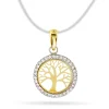 Pan Jewelry – Anheng i gult gull med zirkonia – Livets tre