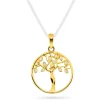 Pan Jewelry – Anheng i gult gull med zirkonia, livets tre