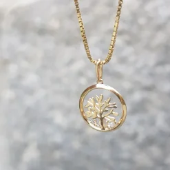 Pan Jewelry – Anheng i gult gull med zirkonia