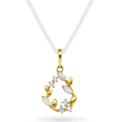Pan Jewelry – Anheng i 14k gult gull med zirkonia