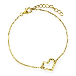 Pan Jewelry – Armbånd i forgylt sølv med zirkonia, hjerte