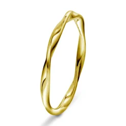 Pan Jewelry – Bølge ring i forgyldt sølv