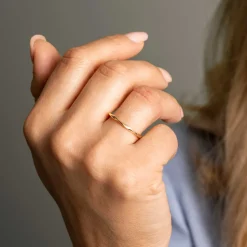 Pan Jewelry – Bølge ring i forgyldt sølv