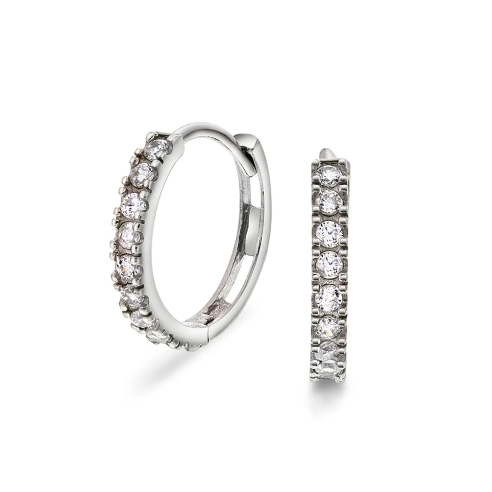 Pan Jewelry – Creoler i hvitt gull