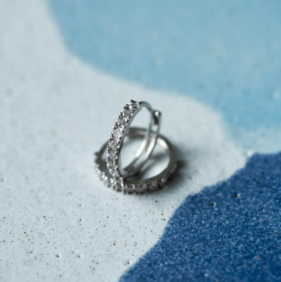 Pan Jewelry – Creoler i hvitt gull