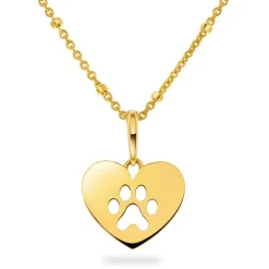 Pan Jewelry – Halssmykke i gult gull, poten hjerte