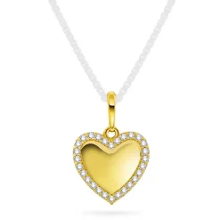 Pan Jewelry – Halssmykke i 14k gult gull med zirkonia – Hjerte