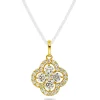 Pan Jewelry – Halssmykke i gult gull med zirkonia – Blomst