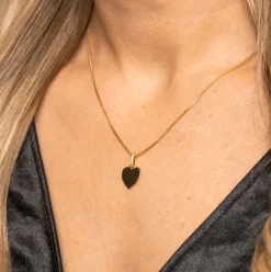 Pan Jewelry – Halssmykke i forgyldt sølv med zirkonia, hjerte