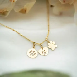 Pan Jewelry – Halssmykke i gult gull, poten hjerte