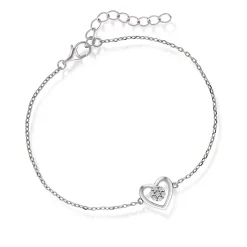 PAN Jewelry – Hjerte armbånd i sølv med zirkonia