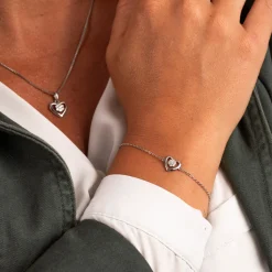 PAN Jewelry – Hjerte armbånd i sølv med zirkonia