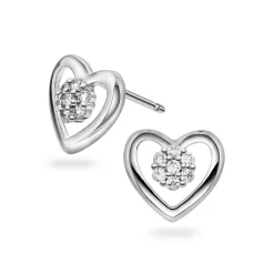 PAN Jewelry – Hjerte ørepynt i sølv med zirkonia