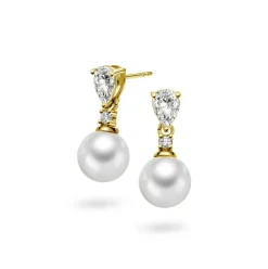 Pan Jewelry – Ørepynt i forgyldt sølv med zirkonia og perle