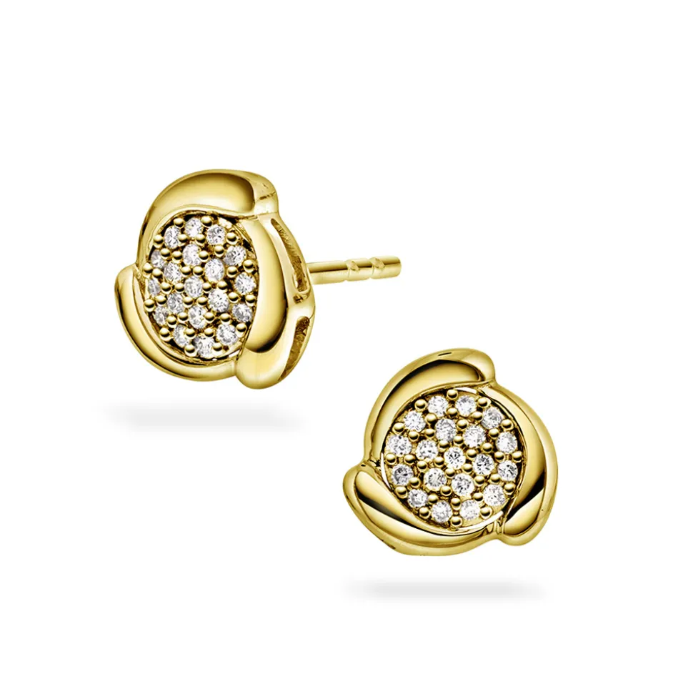 Pan Jewelry – Ørepynt i gult gull med diamanter – 012 ct W/P