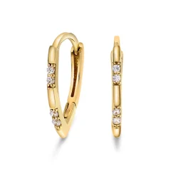 Pan Jewelry – Ørepynt i gult gull med zirkonia