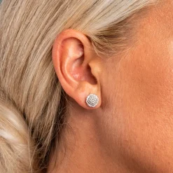 Pan Jewelry – Ørepynt i hvitt gull med diamanter – 0,38 ct W/P